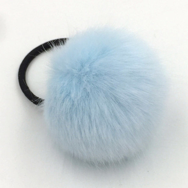 2017 New Artificial Rabbit Fur Ball Elastic Hair Rope Rings Ties Bands Ponytail Holders Girls Hairband Headband Hair Accessories