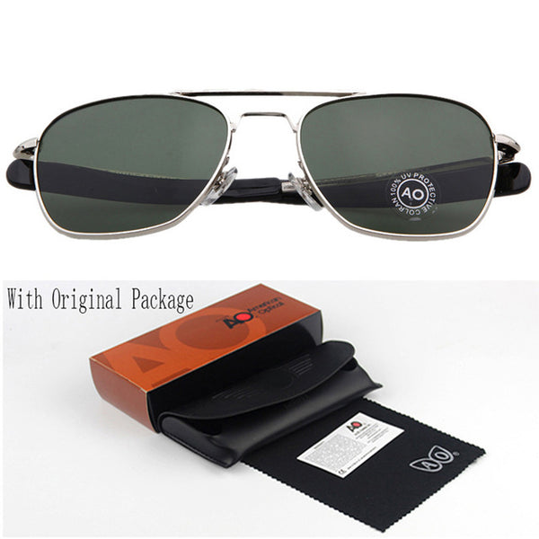 Fashion Sunglasses Men American Army Military Brand Designer AO Sun Glasses For Male Optical Glass Lens Oculos de sol RS263
