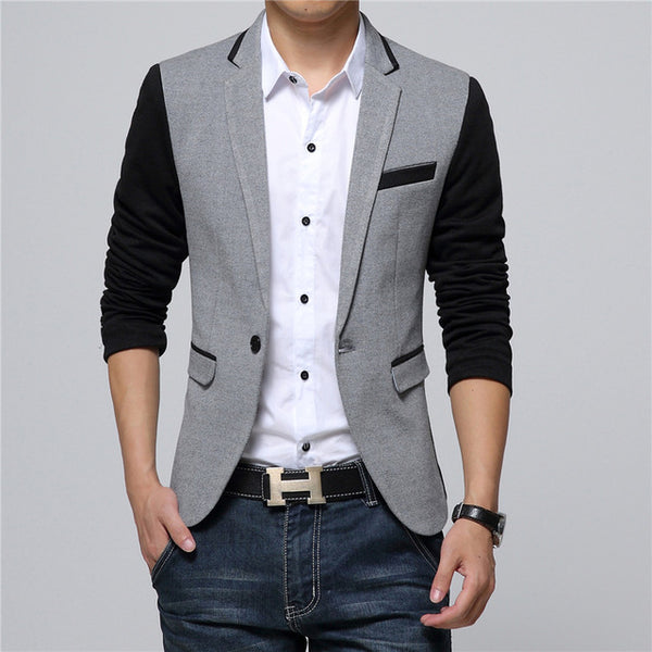 2017 New Fashion Casual Men Blazer Cotton Slim Korea Style Suit Blazer Masculino Male Suits Jacket Blazers Men M-6XL