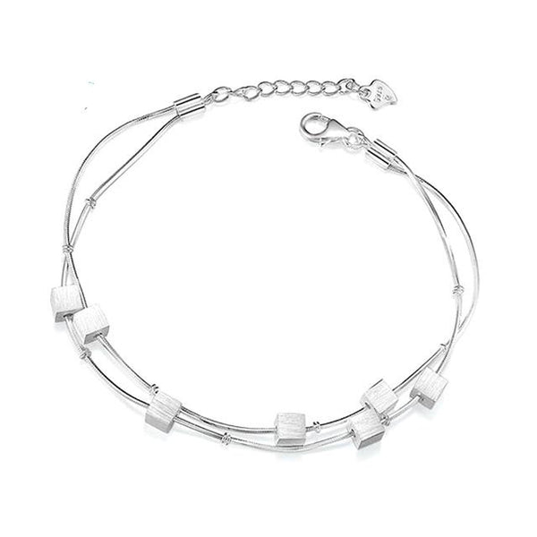 Silver Plated Refinement Simplicity Tassel Bracelets  Birthday Gifts For Women Wrist Charm Bracelets