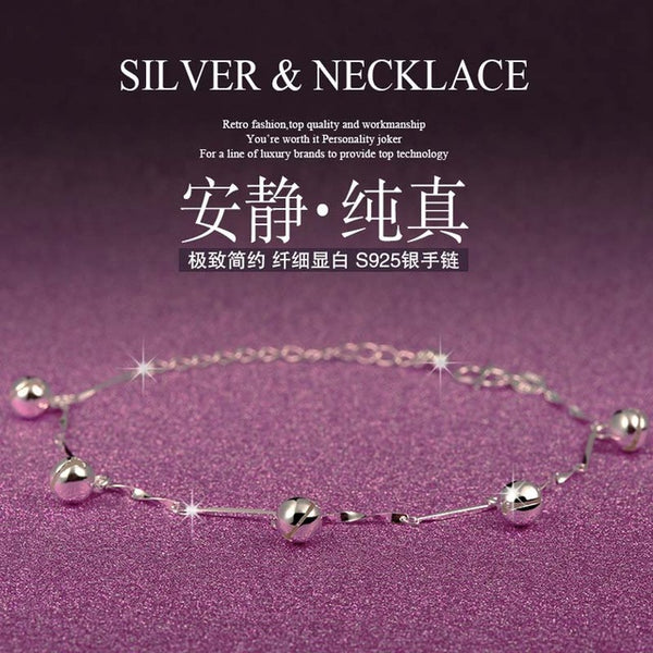 Silver Plated Refinement Simplicity Tassel Bracelets  Birthday Gifts For Women Wrist Charm Bracelets