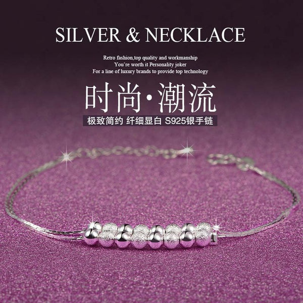 Silver Plated Refinement Simplicity Tassel Bracelets  Birthday Gifts For Women Wrist Charm Bracelets