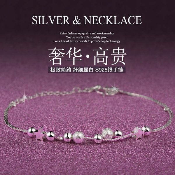 Silver Plated Refinement Simplicity Tassel Bracelets  Birthday Gifts For Women Wrist Charm Bracelets