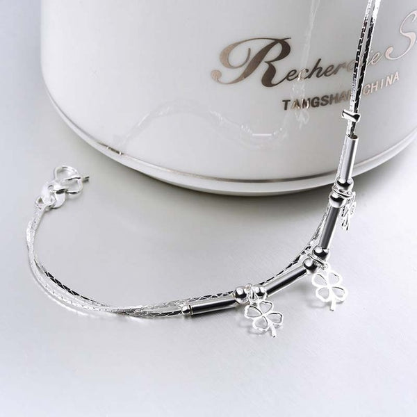 Silver Plated Refinement Simplicity Tassel Bracelets  Birthday Gifts For Women Wrist Charm Bracelets