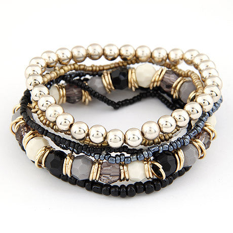2017 Bohemian Summer Jewelry MutiLayer Beads Bracelets & Bangles for Women Elastic Strand Pulseras Mujer Femme Bijouterie
