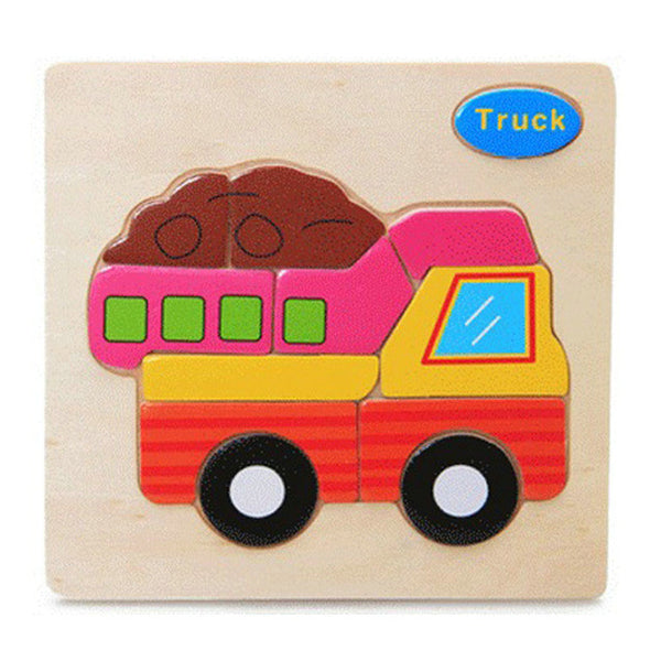 1pcs colorful Kid Wooden Animals Cartoon Picture Puzzle Kids Baby Educational Toys train children newborn early development
