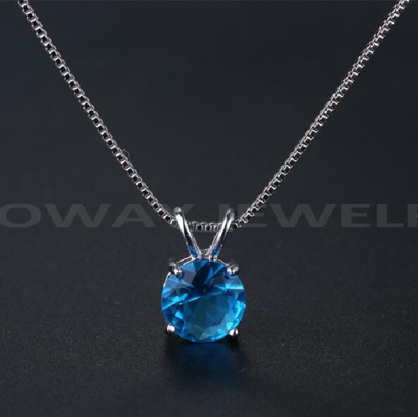 LOWAY Classic Permanent 2 Carat Solitaire Hearts and Arrows Cubic Zirconia Pendant Necklace Fine Jewelry for Women XL1804
