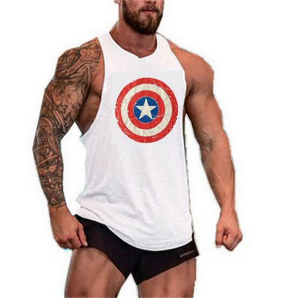 Skull Stringer Tank Top Men Professional Bodybuilding Vest Fitness Mens Sleeveless Crossfit Shirt Cotton Singlets Muscle Tops