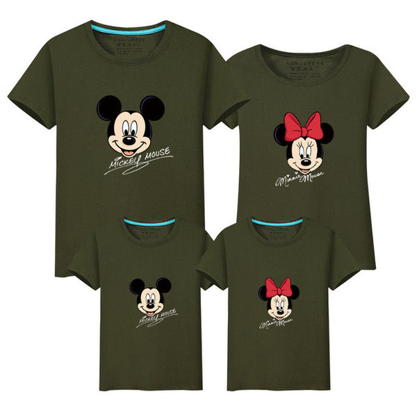 2017 mother father baby boys girls t-shirts mickey minnie family look matching mother and daughter clothes mother son outfits