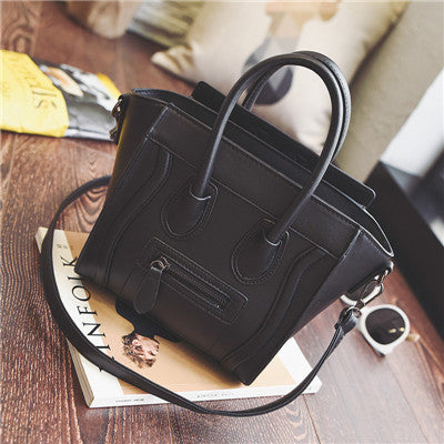 Bolsos Mujer 2016 Trapeze Smiley Tote Bag Luxury Brand Pu Leather Women Handbag Shoulder Bag Famous Designer Crossbody Bags Sac