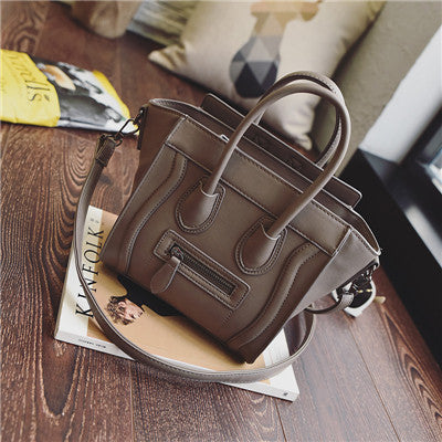 Bolsos Mujer 2016 Trapeze Smiley Tote Bag Luxury Brand Pu Leather Women Handbag Shoulder Bag Famous Designer Crossbody Bags Sac