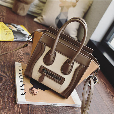 Bolsos Mujer 2016 Trapeze Smiley Tote Bag Luxury Brand Pu Leather Women Handbag Shoulder Bag Famous Designer Crossbody Bags Sac