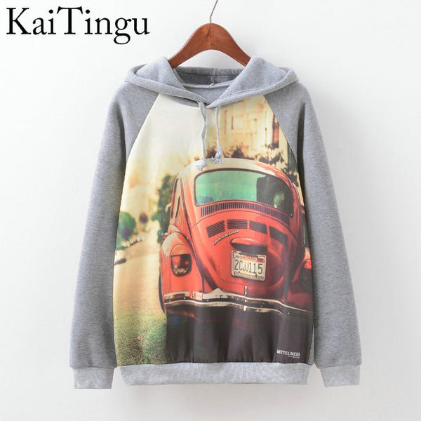 KaiTingu Brand Fashion Autumn Winter Long Sleeve Women Sweatshirt Harajuku Owl Print Hoodies Hooded Tracksuit Jumper Pullover