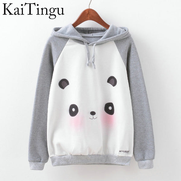 KaiTingu Brand Fashion Autumn Winter Long Sleeve Women Sweatshirt Harajuku Owl Print Hoodies Hooded Tracksuit Jumper Pullover