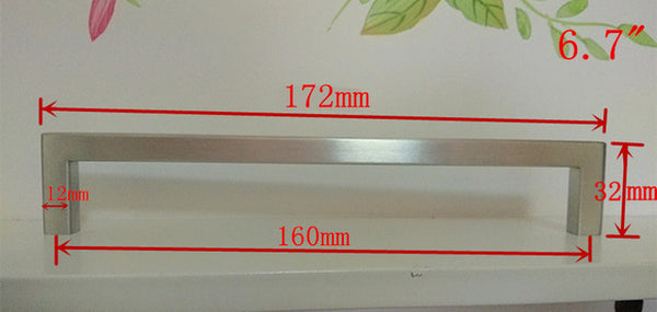 12*12mm Square Bar door handle Stainless Steel Kitchen Door Cabinet Handle Pull Knob 4.2"~24"