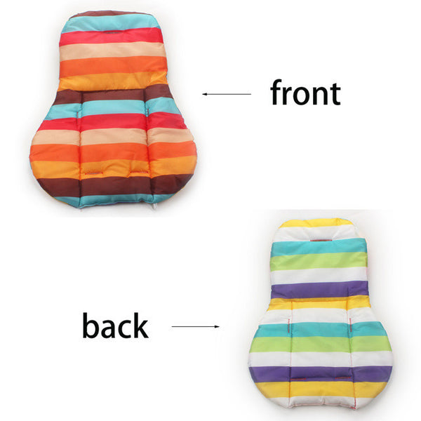 Cotton Soft Thick Baby Stroller Seat Pushchair Cushion Infant Cute Rainbow Color Pram Cushion Accessories BB Car Seat Cushion