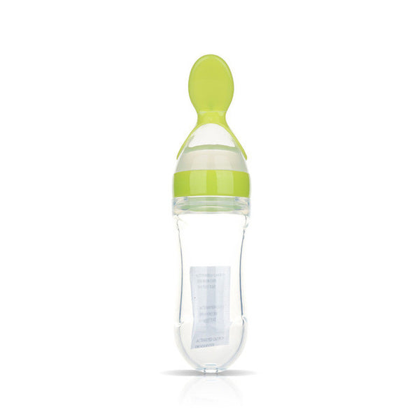 Monkids 5 Colors Infant Silica Gel Baby Feeding Bottle With Spoon Food Supplement Rice Cereal Bottle 2017 New Arrival