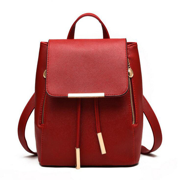 Fashion Women Backpack High Quality PU Leather Mochila Escolar School Bags For Teenagers Girls Top-handle Backpacks  Travel Bags