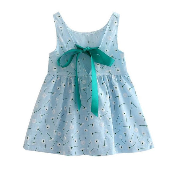 Children Kids Girl Summer Dress Kids Teens Sleeves Printing Pattern cotton dress clothes Vestidos