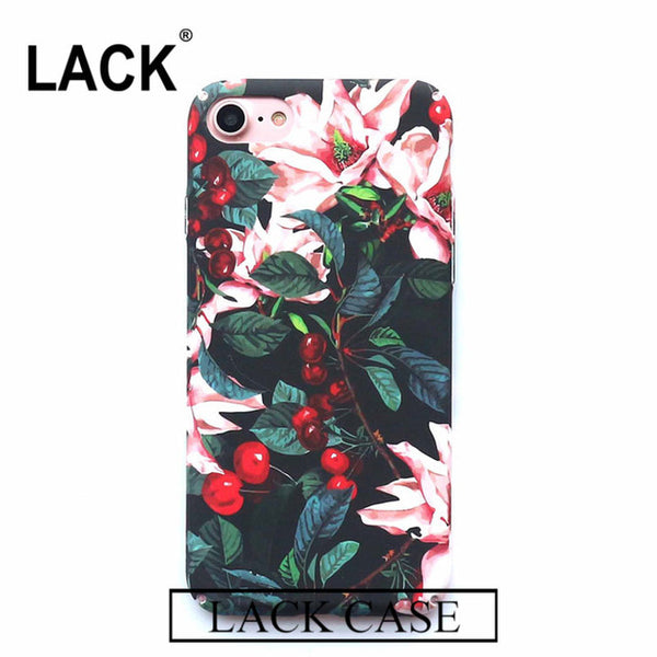 Hot selling Fashion Rose Flower Floral Fruit Cherry Plastic Hard Cases For iphone 7 Fundas For iphone 7 6 6S Plus phone cases