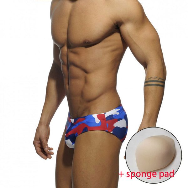 new man's Brand swimming Camouflage swim trunks  sexy low waist swimming briefs swimwear boxers patchwork color  hot sell Summer