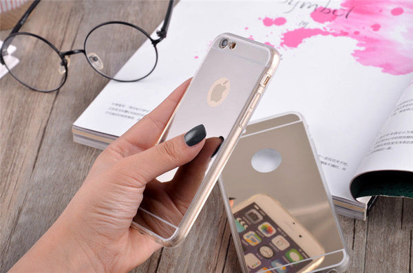 Phone Case Fashion Luxury Mirror Soft Case For iPhone 7 7 Plus 5 5S 6 6S Case TPU Frame Cover 6 6 Plus 5.5 inch Ultra Slim Clear