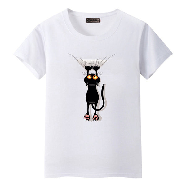 Dandeqi Naughty Black Cat 3D T shirt Women Lovely Shirt Good Quality Comfortable Brand Shirts Soft Tops