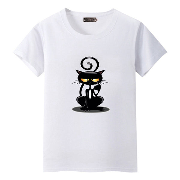 Dandeqi Naughty Black Cat 3D T shirt Women Lovely Shirt Good Quality Comfortable Brand Shirts Soft Tops