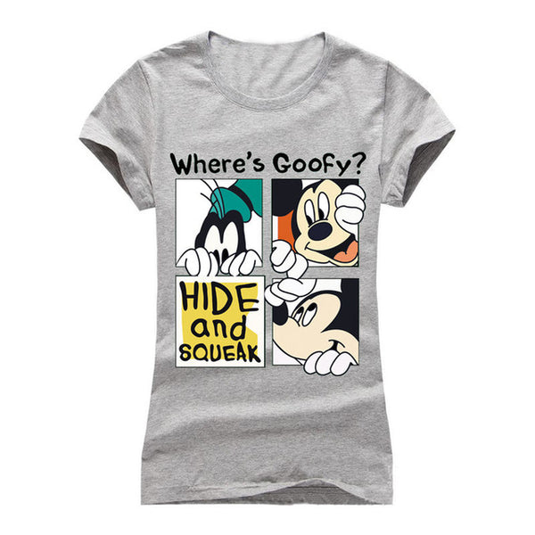 Fashion Summer T shirt Women Striped mouse T Shirts Short Sleeve Cartoon Tee Anchor Printed Tops Cotton Owl T-Shirts lady tops