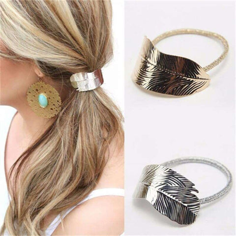 1PC Fashion Sexy Women Lady Leaf Hair Band Rope Headband Elastic Ponytail Holder Party Vacation Hairband Hair Accessories