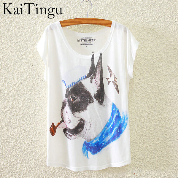 KaiTingu 2017 Brand New Fashion Spring Summer Harajuku Short Sleeve T Shirt Women Tops Eiffel Tower Printed T-shirt White Cloth