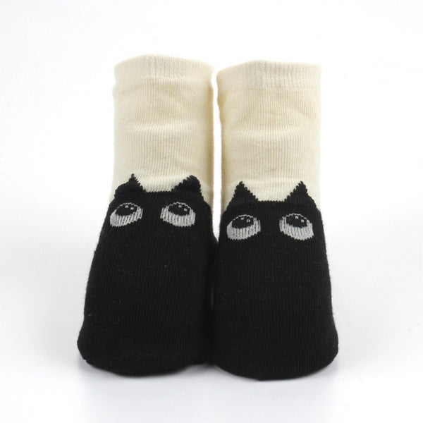 Baby Cartoon Anti-slip Cotton Socks Unisex Toddler Socks Floor Sock Infant Boys Girls Cat Skid Resistance Leg Warmers