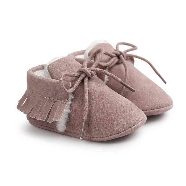 New ROMIRUS Fashion Winter Keep Warm PU Suede Solid fur Newborn Baby First Walkers Shoes Boots Infant Moccasins Soft Moccs Shoe