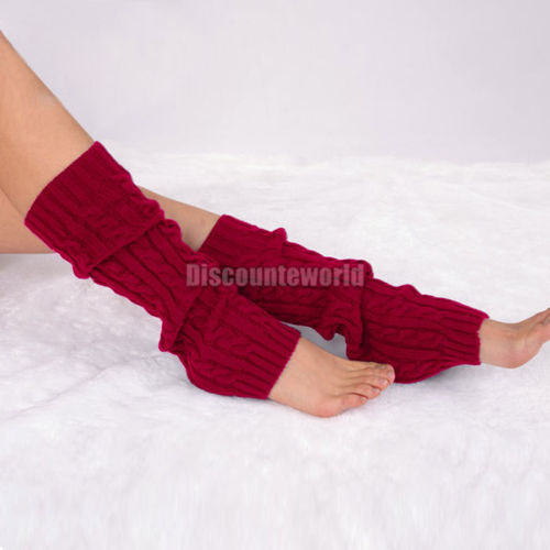 Hot New 2017 Fashion Women Ladies Winter Knit Crochet Leg Warmers Knee High Trim Boot Legging Warmer High Quality Cheap