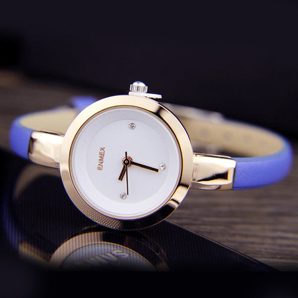 2017 festival Memorial Day gift Enmex women creative slim strap wristwatch  brief design elegance fashion quartz lady watches