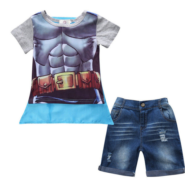 ST154 2015 new fashion boys clothes set kids loose-fitting cotton plaid shirt+ pants+ belt 3 pcs minion kids clothing set retail