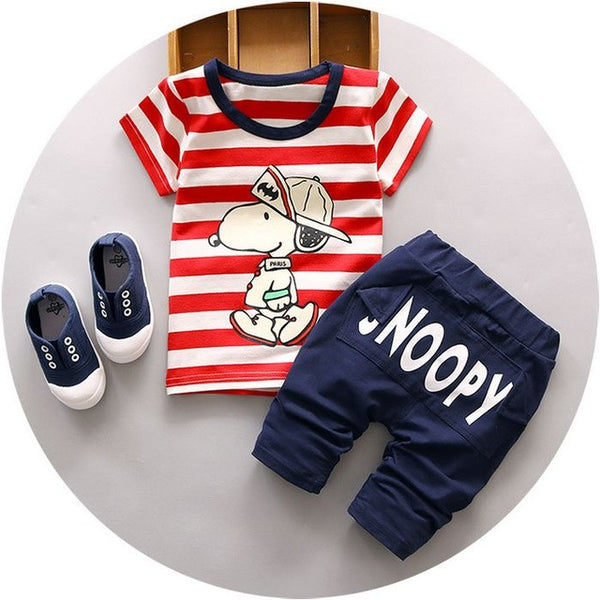 2016 New Summer baby sets boys clothes cotton o-neck shorts with character print children toolders clothing set suit A122-A159