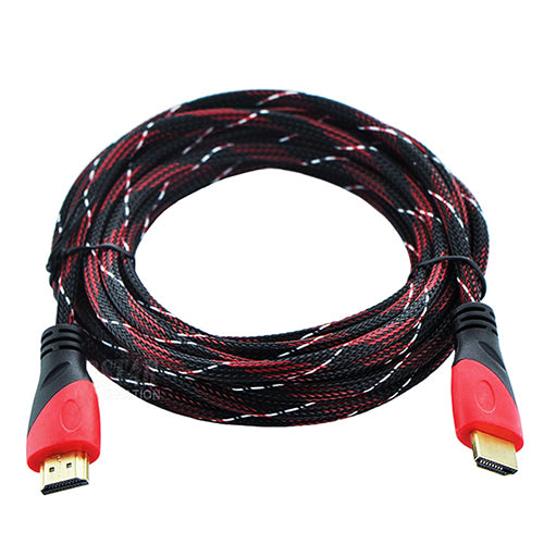 High Speed HDMI Cable Gold Plated Connection HDMI to HDMI cable with Red, black and white mesh 1080P,1m,1.5m,1.8m,3m,5m,10m