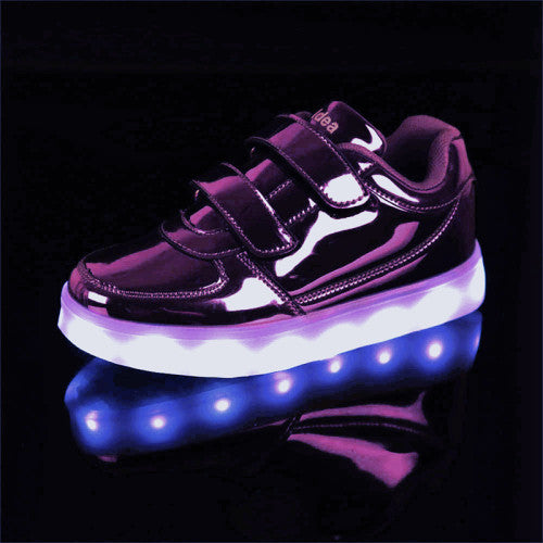 BBX Brand USB Kids LED Shoes Fashion LED Sneakers Children's Breathable Sport Lighted Luminous Boys Girls Shoes Free Shipping