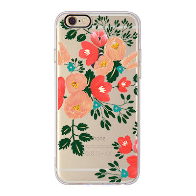 Cherry pineapple Banana leaf Flower Cactus rose peony Case Cover For Apple iphone 6 6s 4.7 / 6 plus 5.5 inch Soft TPU Case Daisy