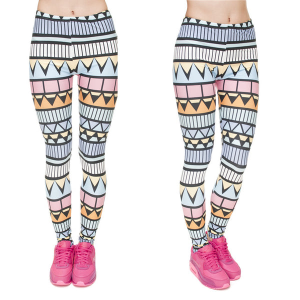 Zohra Brand New Fashion Aztec Printing legins Punk Women's Legging Stretchy Trousers Casual Slim fit Pants Leggings