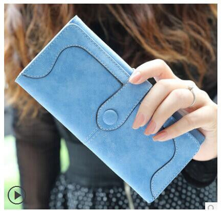 New Arrive 2017 Fashion Retro Matte Stitching Wallet Women Long Purse Clutch Women Casual Hasp Dollar Price Wallet Handbag