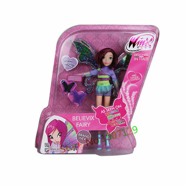 BIG!! 28CM High Winx Club Doll rainbow colorful girl Action Figures Dolls with Wing and Mirror Comb  Classic Toys For Girls Gift