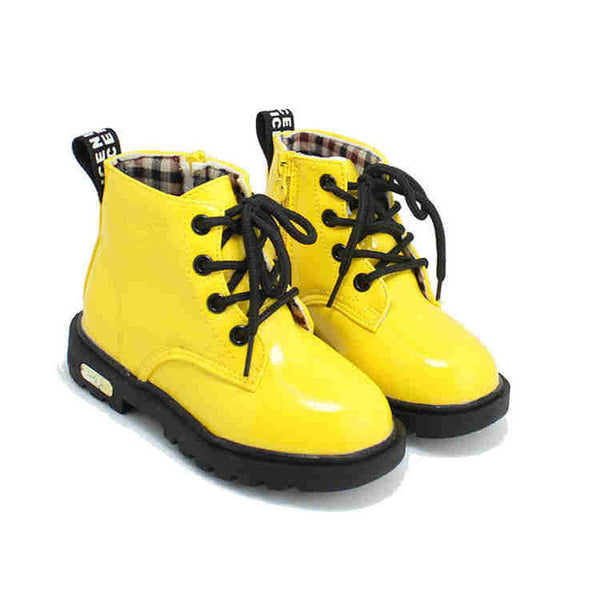 2017 New Winter Children Shoes PU Leather Waterproof Martin Boots Kids Snow Boots Brand Girls Boys Rubber Boots Fashion Sneakers