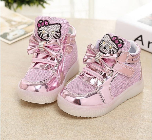 Girls shoes baby Fashion Hook Loop led shoes kids light up glowing sneakers little Girls princess children shoes with light