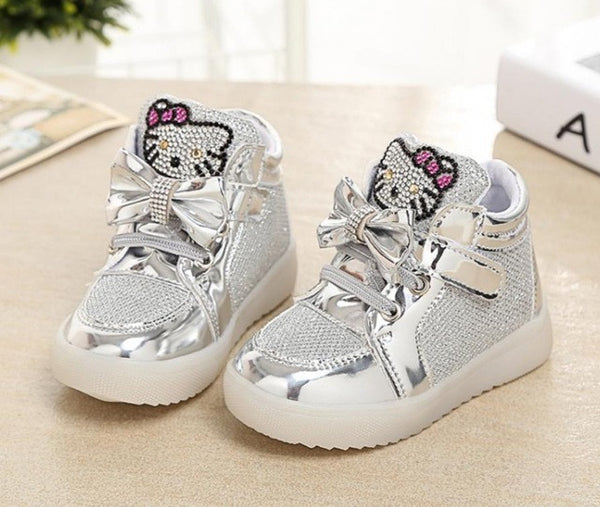 Girls shoes baby Fashion Hook Loop led shoes kids light up glowing sneakers little Girls princess children shoes with light
