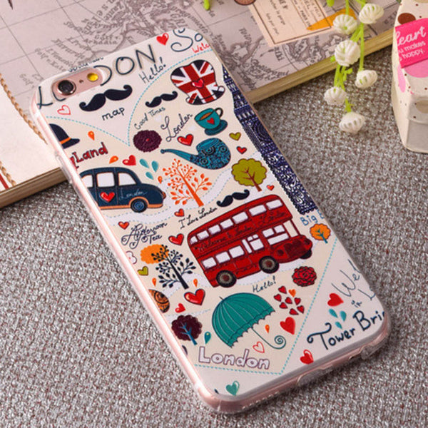 3d Embossing Soft Silicone Tpu Back Cover Case For Apple Iphone 6 6s Plus Case With Dust Plug For Iphone 6 6s Phone Cases