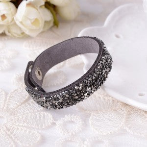 2015 Hot Selling New Fashion 6 Layer Wrap Bracelets Slake Leather Bracelets With Crystals Couple Jewelry free shipping