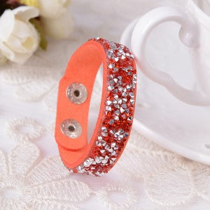 2015 Hot Selling New Fashion 6 Layer Wrap Bracelets Slake Leather Bracelets With Crystals Couple Jewelry free shipping