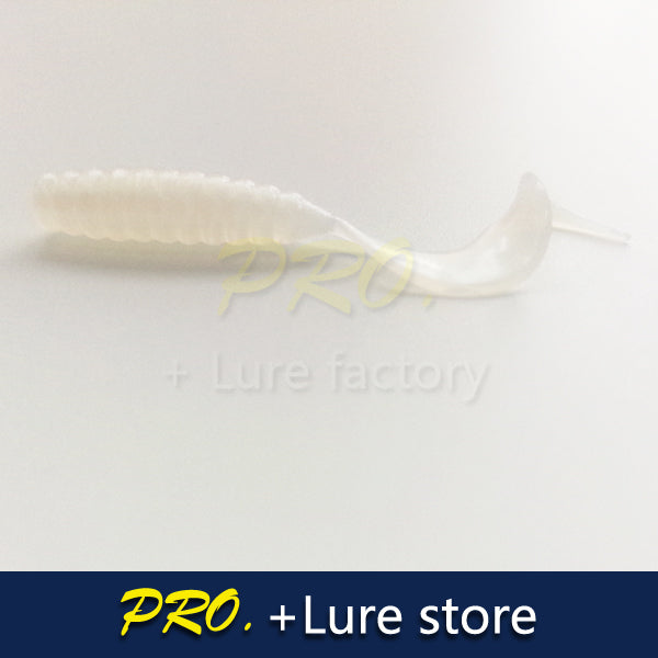 100pcs Soft plastic artificial isca pesca circle tail protein Grub lure fishing worm moggot grub lure baits 4cm